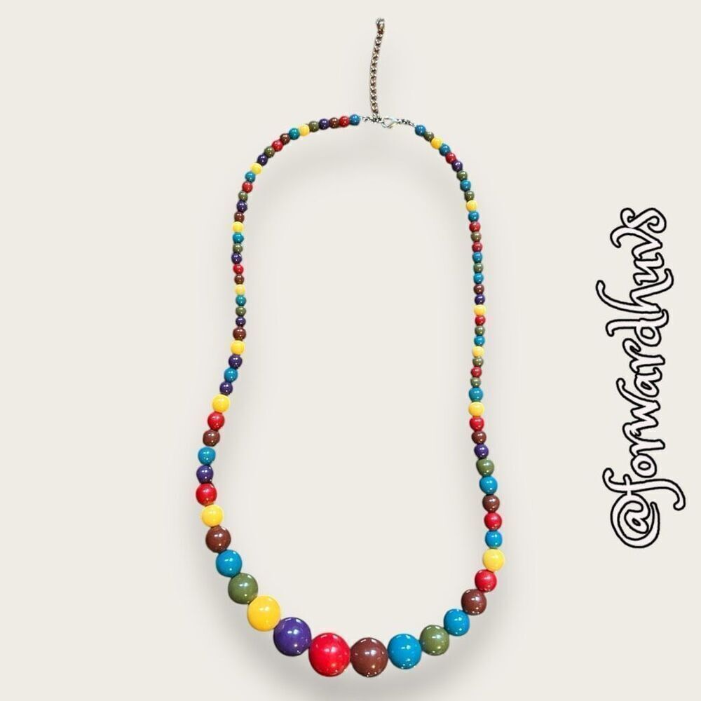 Bundle Sale 3 for $15 | Graduated Plastic Multi Colored Bead Necklace